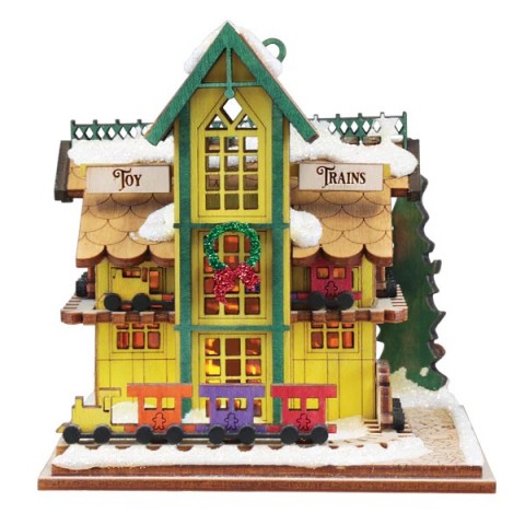 NEW - Ginger Cottages Wooden Ornament - Toy Train Shop NEW - Ginger Cottages Wooden Ornament - Toy Train Shop